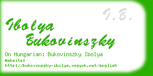 ibolya bukovinszky business card